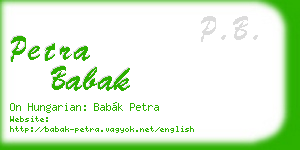 petra babak business card